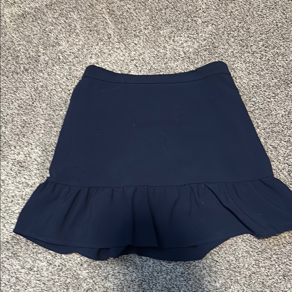 Elegant Navy Skirt with Ruffle Hem